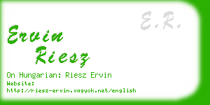 ervin riesz business card